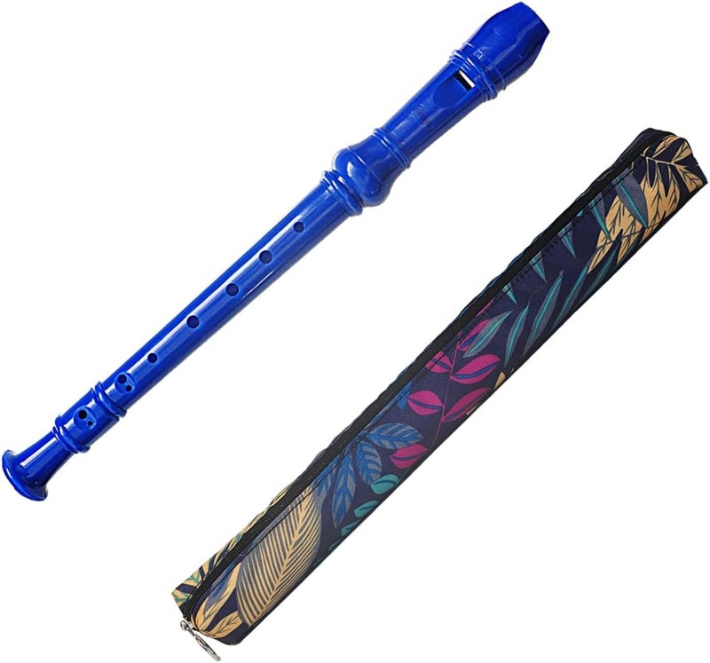 Farcaya Soprano Recorder Instrument for Beginners German Style C Key 8 Hole Descant Music with Clean Rod Storage Case (Blue) - Image 1